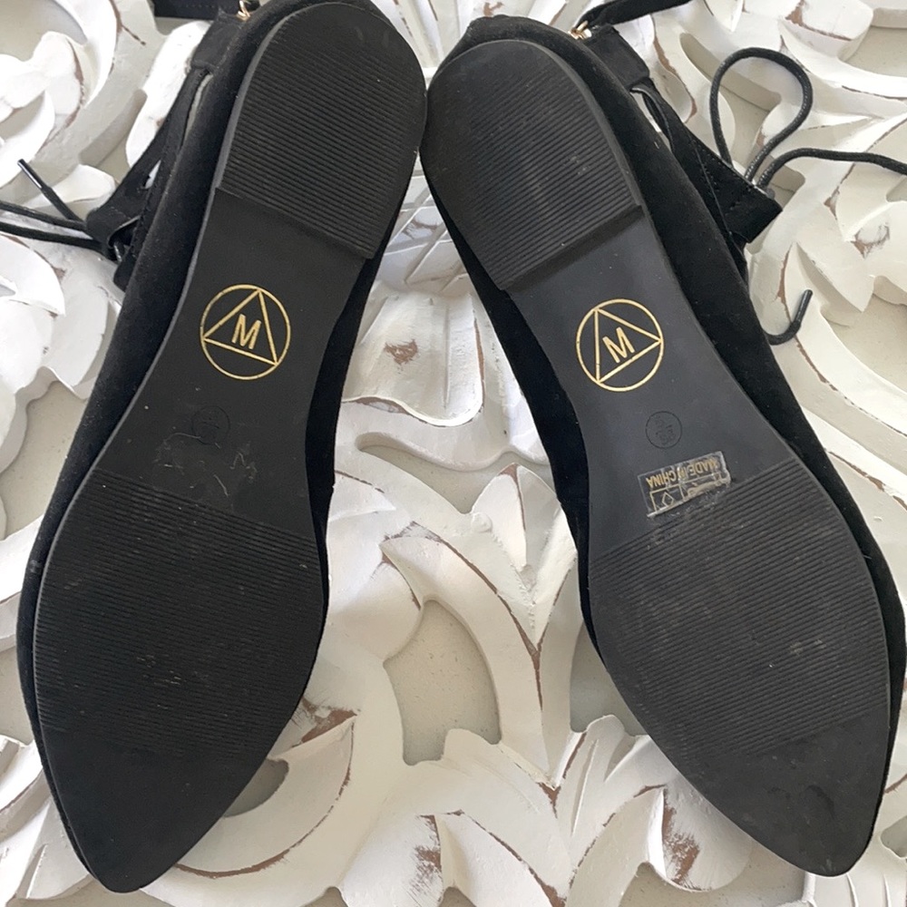 Missguided Lace Up Flats Black Size 7 - Picture 4 of 5
